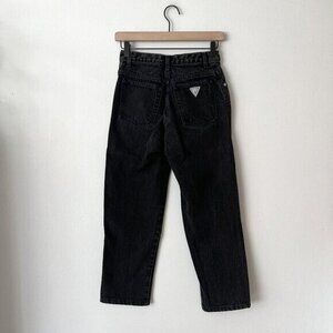 Vintage Guess Faded Black High Rise Tapered Ankle Jeans USA Made Women's Size 28